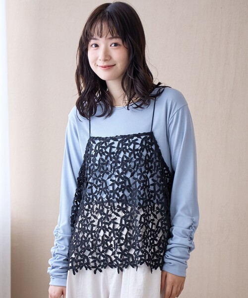 coen（コーエン）の「フラワーレースキャミソール（キャミソール・レディース・ブラック/オフホワイト・FREE）」の11枚目の写真