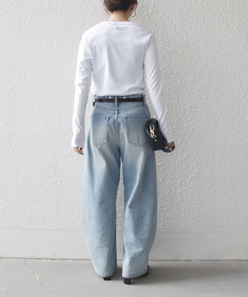 PETIT BATEAU（プチバトー）の「【SHIPS any別注】PETIT BATEAU: プリント ロン TEE（Tシャツ/カットソー・レディース・ホワイト/ネイビー・ONE SIZE）」の4枚目の写真