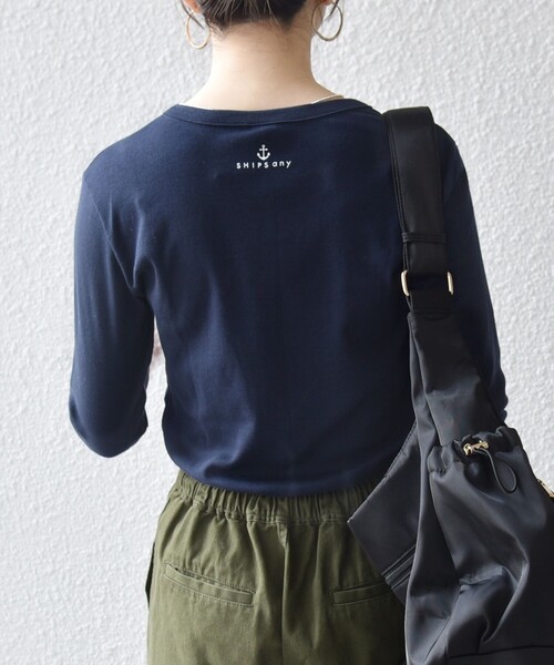 PETIT BATEAU（プチバトー）の「【SHIPS any別注】PETIT BATEAU: プリント ロン TEE（Tシャツ/カットソー・レディース・ホワイト/ネイビー・ONE SIZE）」の17枚目の写真