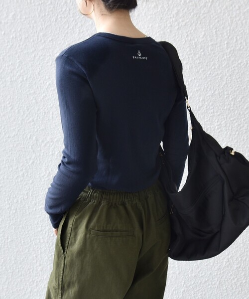 PETIT BATEAU（プチバトー）の「【SHIPS any別注】PETIT BATEAU: プリント ロン TEE（Tシャツ/カットソー・レディース・ホワイト/ネイビー・ONE SIZE）」の18枚目の写真