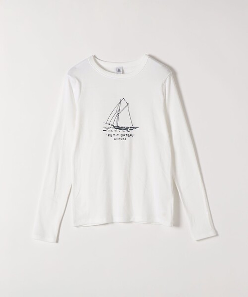PETIT BATEAU（プチバトー）の「【SHIPS any別注】PETIT BATEAU: プリント ロン TEE（Tシャツ/カットソー・レディース・ホワイト/ネイビー・ONE SIZE）」の21枚目の写真