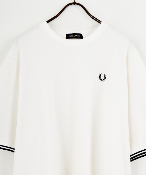 FRED PERRY（フレッドペリー）の「[FRED PERRY/フレッドペリー] 別注 ツインティップライン ワイドシルエット 鹿の子Tシャツ（Tシャツ/カットソー・レディース・ネイビー/オートミール/ブラック/ホワイト・L/M/S）」の5枚目の写真