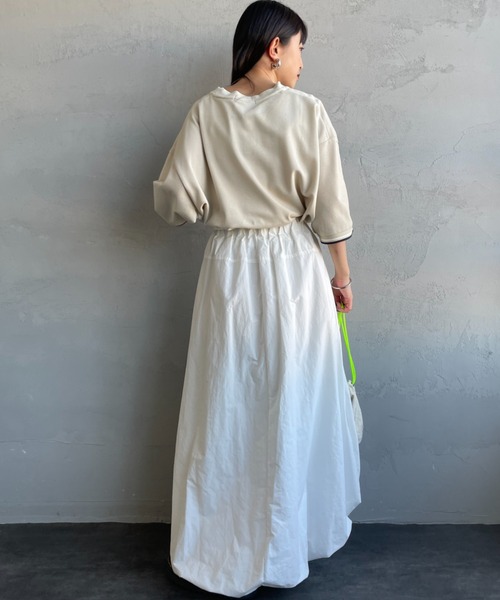 FRED PERRY（フレッドペリー）の「[FRED PERRY/フレッドペリー] 別注 ツインティップライン ワイドシルエット 鹿の子Tシャツ（Tシャツ/カットソー・レディース・ネイビー/オートミール/ブラック/ホワイト・L/M/S）」の13枚目の写真