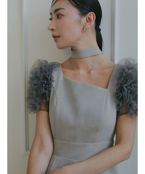 LAGUNAMOON（ラグナムーン）の「【ソンイさんコラボ】LADYチュールショルダーパンツドレス 結婚式 お呼ばれ（ドレス・レディース・ライトグレー/ブラック・MEDIUM/SMALL）」の6枚目の写真