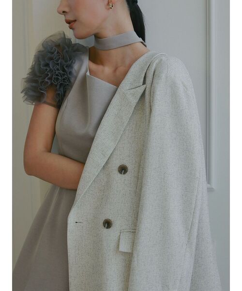 LAGUNAMOON（ラグナムーン）の「【ソンイさんコラボ】LADYチュールショルダーパンツドレス 結婚式 お呼ばれ（ドレス・レディース・ライトグレー/ブラック・MEDIUM/SMALL）」の8枚目の写真