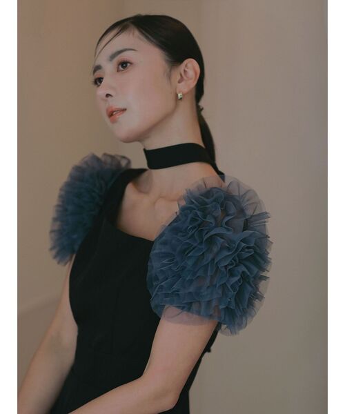 LAGUNAMOON（ラグナムーン）の「【ソンイさんコラボ】LADYチュールショルダーパンツドレス 結婚式 お呼ばれ（ドレス・レディース・ライトグレー/ブラック・MEDIUM/SMALL）」の11枚目の写真