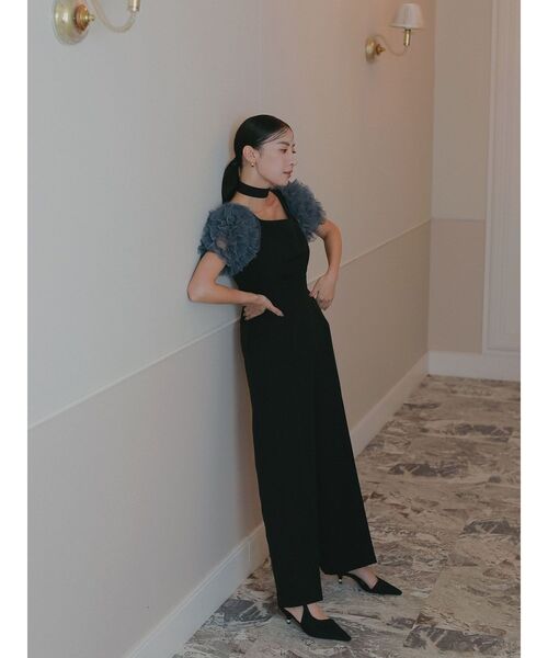 LAGUNAMOON（ラグナムーン）の「【ソンイさんコラボ】LADYチュールショルダーパンツドレス 結婚式 お呼ばれ（ドレス・レディース・ライトグレー/ブラック・MEDIUM/SMALL）」の21枚目の写真