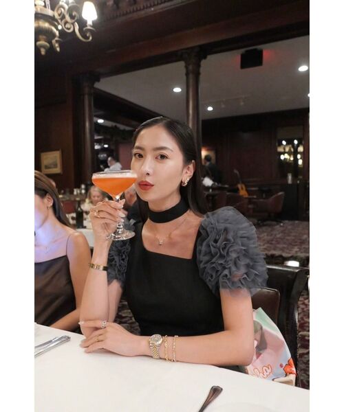 LAGUNAMOON（ラグナムーン）の「【ソンイさんコラボ】LADYチュールショルダーパンツドレス 結婚式 お呼ばれ（ドレス・レディース・ライトグレー/ブラック・MEDIUM/SMALL）」の22枚目の写真