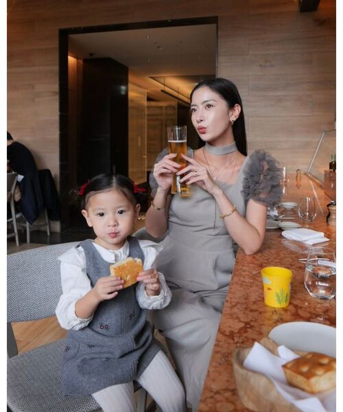 セール】【ソンイさんコラボ】LADYチュールショルダーパンツドレス