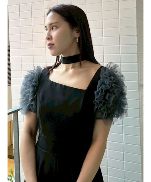 ソンイさんコラボ】LADYチュールショルダーパンツドレス オケージョン