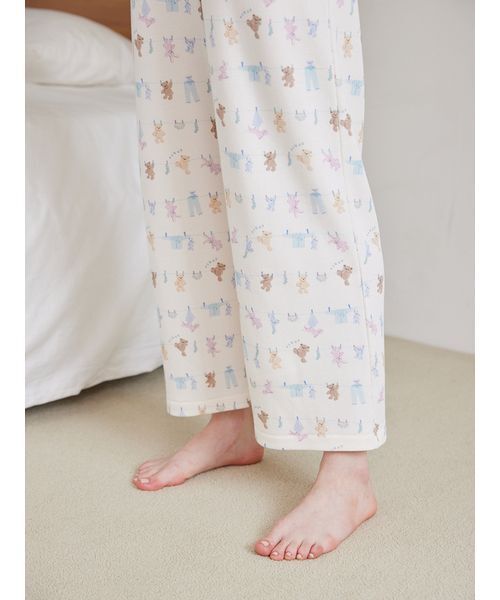 ウォッシングアニマル柄ロングパンツ（ルームウェア/パジャマ