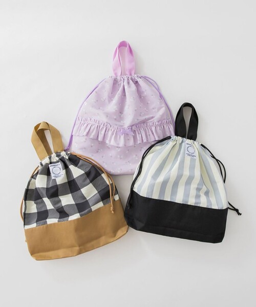 BRANSHES（ブランシェス）の「持ち手付き巾着（バックパック/リュック・キッズ・ブラック/ベージュ・FREE）」の4枚目の写真