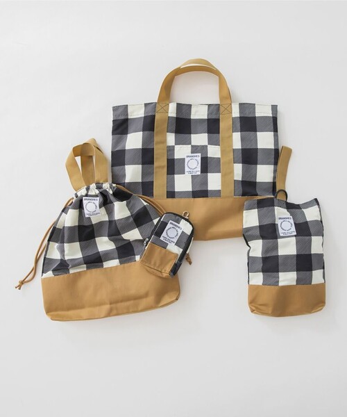 BRANSHES（ブランシェス）の「持ち手付き巾着（バックパック/リュック・キッズ・ブラック/ベージュ・FREE）」の5枚目の写真