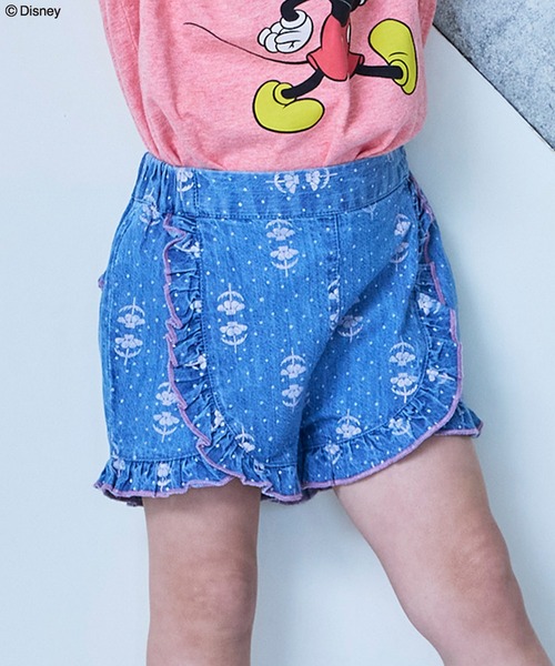 MARKEY'S(マーキーズ)の「デニムフリルキュロットパンツ(デニムパンツ・キッズ・ネイビー/ライトブルー・140/130/150/120/110/100/90/80)」の2枚目の写真