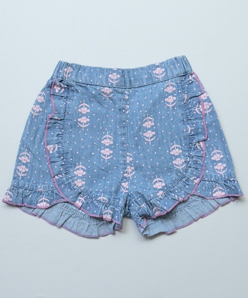 MARKEY'S(マーキーズ)の「デニムフリルキュロットパンツ(デニムパンツ・キッズ・ネイビー/ライトブルー・140/130/150/120/110/100/90/80)」の3枚目の写真