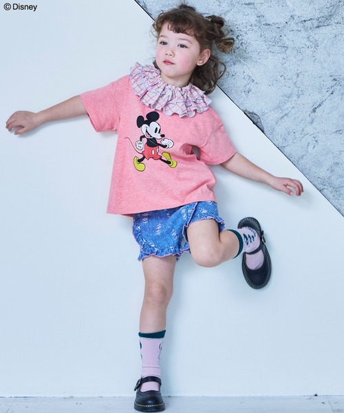 MARKEY'S(マーキーズ)の「デニムフリルキュロットパンツ(デニムパンツ・キッズ・ネイビー/ライトブルー・140/130/150/120/110/100/90/80)」の7枚目の写真