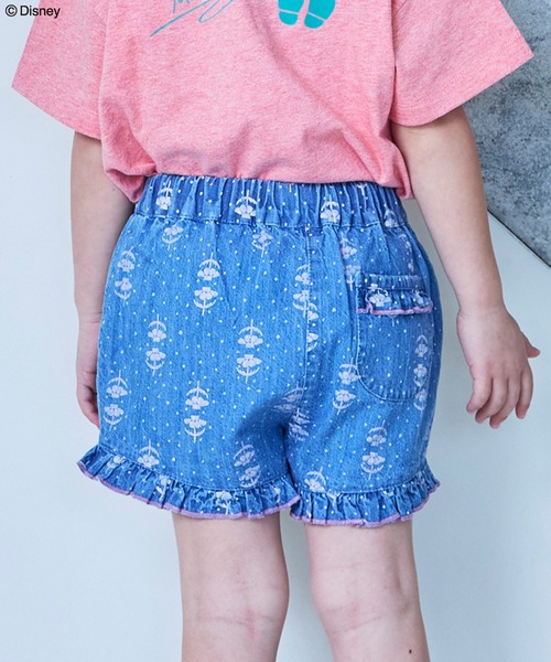 MARKEY'S(マーキーズ)の「デニムフリルキュロットパンツ(デニムパンツ・キッズ・ネイビー/ライトブルー・140/130/150/120/110/100/90/80)」の4枚目の写真