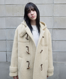 HOOD DUFFLE HALF COAT LIGHT BEIGE