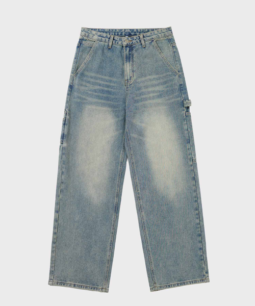 ACSHI(アクシ)の「ヴィンテージウォッシングカーペンターバルーンフィットデニムパンツユニセックス(ブルー)(デニムパンツ・メンズ・その他・S/M/L/XL/XS/XXL)」の6枚目の写真