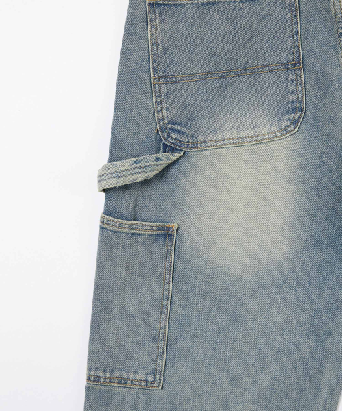ACSHI(アクシ)の「ヴィンテージウォッシングカーペンターバルーンフィットデニムパンツユニセックス(ブルー)(デニムパンツ・メンズ・その他・S/M/L/XL/XS/XXL)」の9枚目の写真