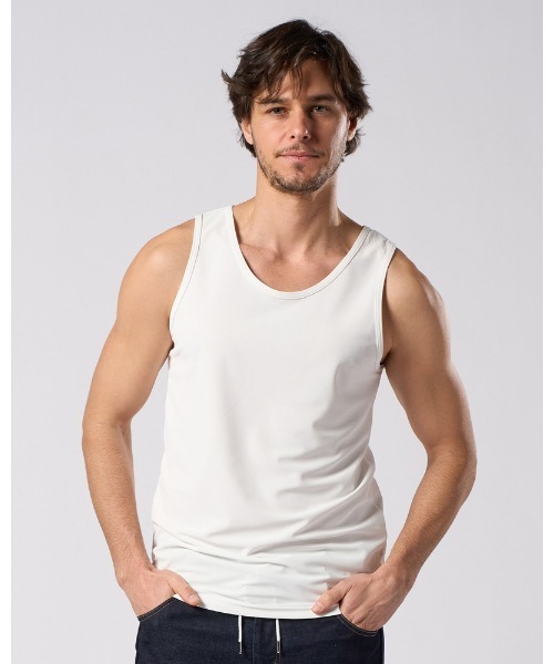 wjk(ダヴルジェイケイ)の「cool tank top(タンクトップ・メンズ・チャコールグレー/ブラック/ホワイト・SMALL/MEDIUM/LARGE/X-LARGE)」の1枚目の写真