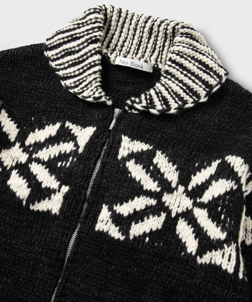 NONBLANK(ノンブランク)の「コウィチャン ジップアップカーディガン_BLACK(ニット/セーター・メンズ・ブラック・M/L/XL)」の3枚目の写真