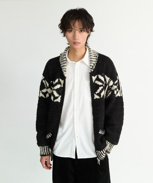 NONBLANK(ノンブランク)の「コウィチャン ジップアップカーディガン_BLACK(ニット/セーター・メンズ・ブラック・M/L/XL)」の12枚目の写真