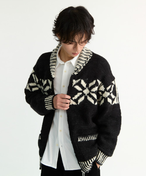 NONBLANK(ノンブランク)の「コウィチャン ジップアップカーディガン_BLACK(ニット/セーター・メンズ・ブラック・M/L/XL)」の13枚目の写真