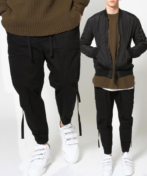 MONKEY TIME(モンキータイム)の「<monkey time> ∴ヘリンボーン カーゴ ドロップ ジョガーパンツ◆(カーゴパンツ・メンズ・ブラック/オリーブ・MEDIUM/SMALL/X-LARGE/LARGE)」の2枚目の写真