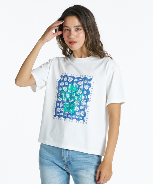 ROXY(ロキシー)の「【ムラサキスポーツ限定】ROXY/ロキシー 半袖 Tシャツ フロントプリント RST261645M(Tシャツ/カットソー・レディース・ホワイト×ライム/グリーン/ホワイト×ピンク/ホワイト×ブルー・L/M)」の2枚目の写真