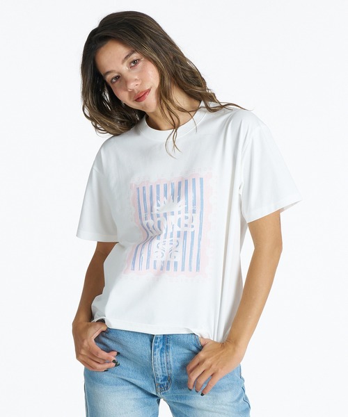 ROXY(ロキシー)の「【ムラサキスポーツ限定】ROXY/ロキシー 半袖 Tシャツ フロントプリント RST261645M(Tシャツ/カットソー・レディース・ホワイト×ライム/グリーン/ホワイト×ピンク/ホワイト×ブルー・L/M)」の4枚目の写真