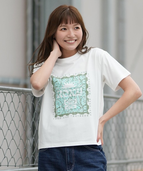 ROXY(ロキシー)の「【ムラサキスポーツ限定】ROXY/ロキシー 半袖 Tシャツ フロントプリント RST261645M(Tシャツ/カットソー・レディース・ホワイト×ライム/グリーン/ホワイト×ピンク/ホワイト×ブルー・L/M)」の14枚目の写真
