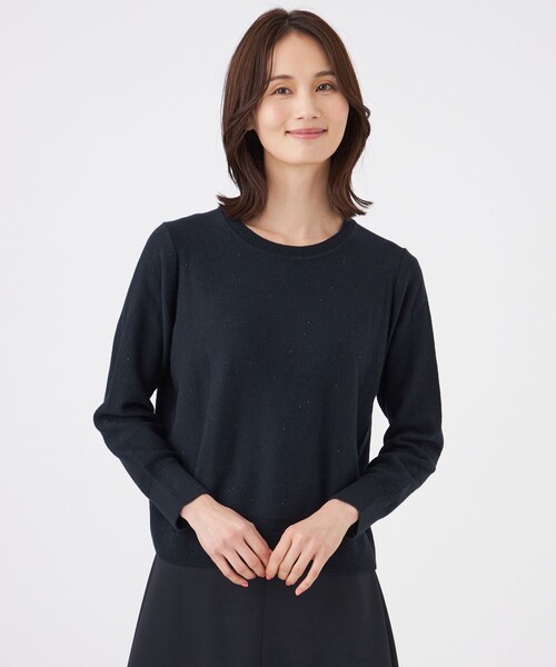 TRANS WORK（トランスワーク）の「【ウォッシャブル】SPANGLE KNITプルオーバー（ニット/セーター・レディース・ピンク/オフホワイト/ネイビー・38/40）」の2枚目の写真