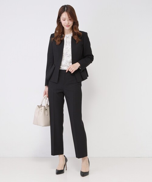 COUP DE CHANCE（クードシャンス）の「【手洗い可／日本製／スーツ可】センタープレス ストレートパンツ（その他パンツ・レディース・ブラック/ライトグレー/ピンク・34/36/38/40/42）」の9枚目の写真