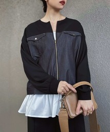 Emma Taylor（エマテイラー）の「デニムライクバイカラーブルゾン（ブルゾン）」