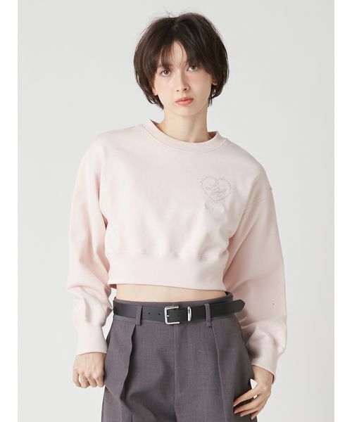Hearts2Hearts LILY BROWN コラボ スウェット M 白 LILY BROWN×Hearts2Hearts】コラボレーションビジューロゴスウェット