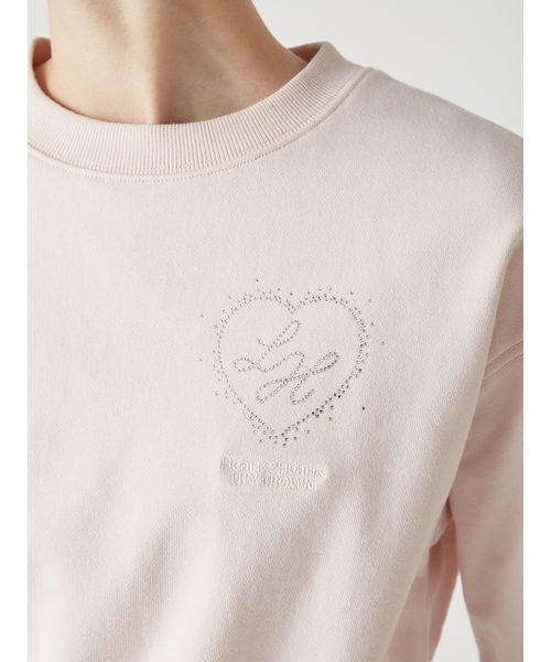 Hearts2Hearts LILY BROWN コラボ スウェット M 白 LILY BROWN×Hearts2Hearts】コラボレーションビジューロゴスウェット