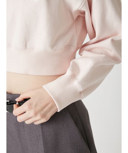 LILYBROWN Hearts2Hearts ロゴスウェット PNK 1サイズ LILY BROWN×Hearts2Hearts】コラボレーションビジューロゴスウェット