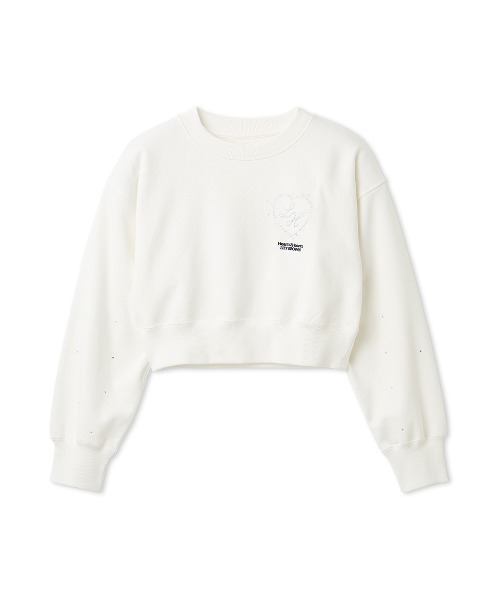 Hearts2Hearts LILY BROWN コラボ スウェット M 白 LILY BROWN×Hearts2Hearts】コラボレーションビジューロゴスウェット