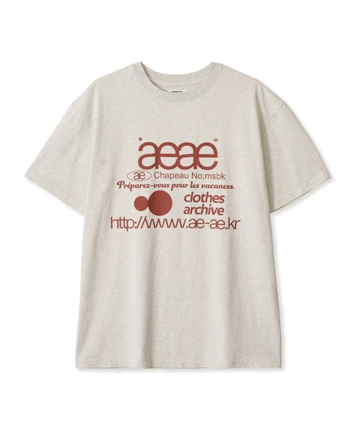 aeae(エーイーエーイー)の「WEB LOGO T-SHIRTS(Tシャツ/カットソー・レディース・ホワイト×ブルー/ホワイト系その他/ホワイト/ブラック系その他/ホワイト系その他2/オートミール/グレー系その他/ブラック・LARGE/MEDIUM/SMALL)」の8枚目の写真