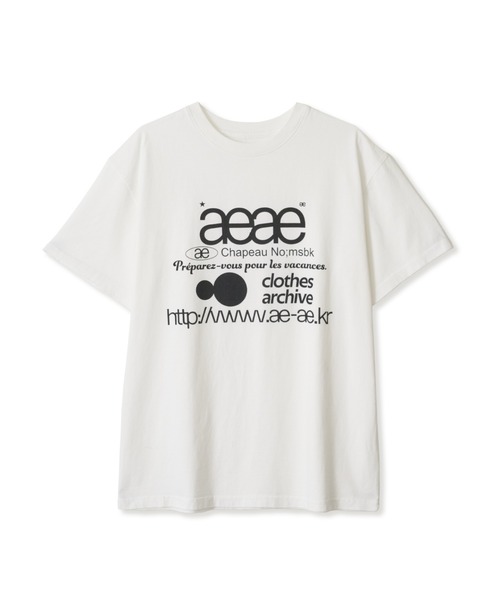 aeae(エーイーエーイー)の「WEB LOGO T-SHIRTS(Tシャツ/カットソー・レディース・ホワイト×ブルー/ホワイト系その他/ホワイト/ブラック系その他/ホワイト系その他2/オートミール/グレー系その他/ブラック・LARGE/MEDIUM/SMALL)」の2枚目の写真