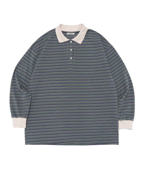 イージーストライプカラーTシャツ（グレー）