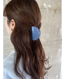 バレッタ/ヘアクリップ（ブルー・ネイビー/青色系）ファッション通販