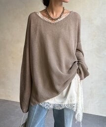 DouDou（ドゥドゥ）の「前後2WAY鹿の子編みプルオーバー（ニット/セーター）」