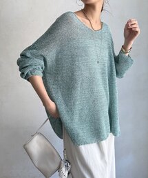 前後2WAY鹿の子編みプルオーバー