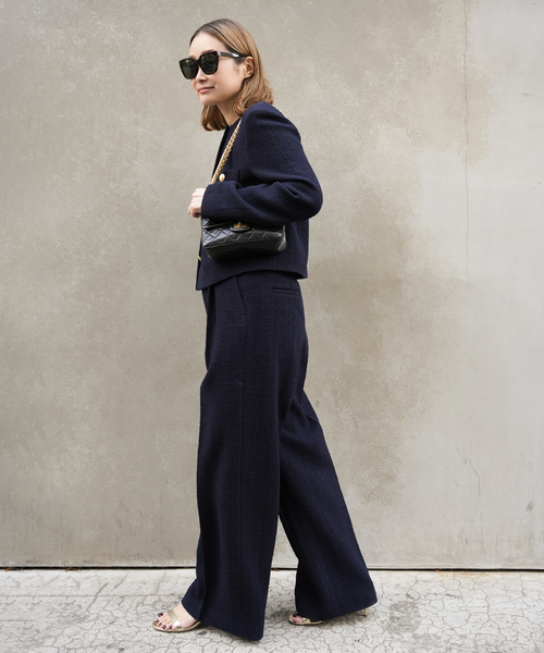 Deuxieme Classe（ドゥーズィエムクラス）の「Tweed Wide パンツ（スラックス・レディース・ネイビー・38/36/34）」の18枚目の写真