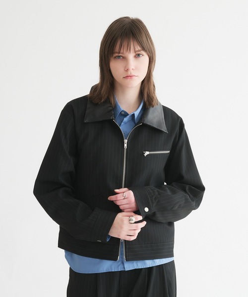 selle glant(セレグランテ)の「2WAY DOUBLE ZIP STRIPE JACKET/2WAYダブルジップストライプジャケット(ブルゾン・メンズ・ブラック/チャコールグレー・MEDIUM/SMALL/LARGE)」の10枚目の写真