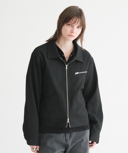 selle glant(セレグランテ)の「2WAY DOUBLE ZIP STRIPE JACKET/2WAYダブルジップストライプジャケット(ブルゾン・メンズ・ブラック/チャコールグレー・MEDIUM/SMALL/LARGE)」の13枚目の写真