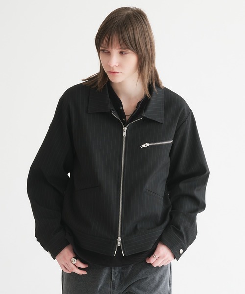 selle glant(セレグランテ)の「2WAY DOUBLE ZIP STRIPE JACKET/2WAYダブルジップストライプジャケット(ブルゾン・メンズ・ブラック/チャコールグレー・MEDIUM/SMALL/LARGE)」の14枚目の写真