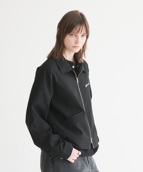 selle glant(セレグランテ)の「2WAY DOUBLE ZIP STRIPE JACKET/2WAYダブルジップストライプジャケット(ブルゾン・メンズ・ブラック/チャコールグレー・MEDIUM/SMALL/LARGE)」の15枚目の写真